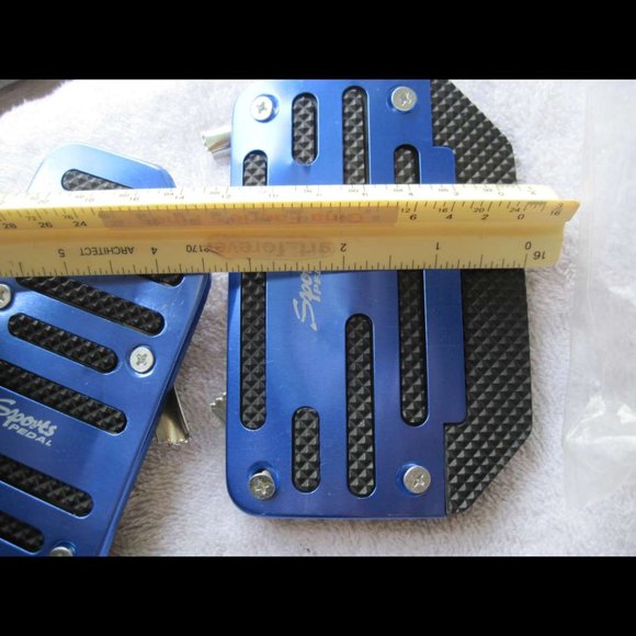 Aluminum Metal Blue Attachable Upgrade Sports Pedals Gas Brake Non Slip Set Auto - Picture 6 of 10